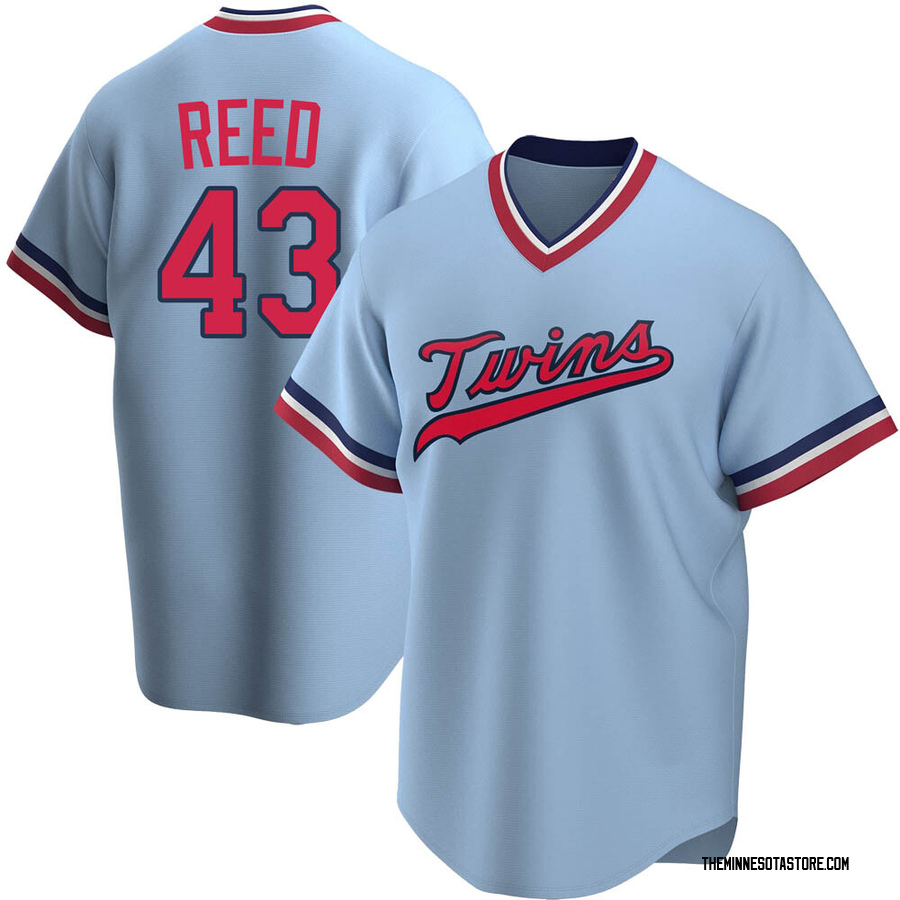 Light Blue Replica Addison Reed Men's Minnesota Twins Road Cooperstown Collection Jersey